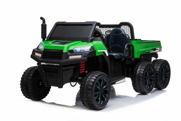 24V Farm Truck UTV 2 Seater 6 Wheels with Tipper Electric Kids  Ride-On Car with Parental Remote Controller Green-KOW Sale