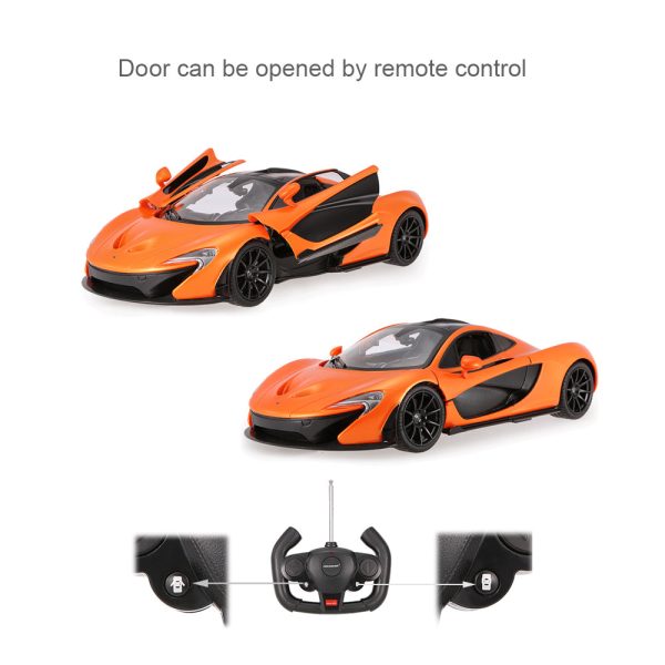 McLaren P1 RC Car 1 14 Scale Licensed Remote Control Toy Car with Automatic Open Doors and Working Lights by Rastar For Sale