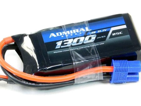 Admiral 1300mAh 3S 11.1V 25C LiPo Battery with EC3 Connector Online now