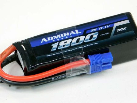 Admiral 1800mAh 3S 11.1V 30C LiPo Battery with EC3 Connector Fashion