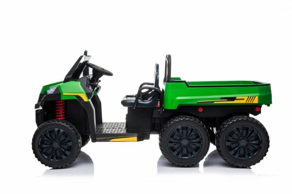 24V Farm Truck UTV 2 Seater 6 Wheels with Tipper Electric Kids  Ride-On Car with Parental Remote Controller Green-KOW Sale