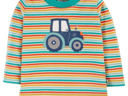 Frugi Orion Applique Top Multi Stripe Tractor Online