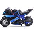 MotoTec Gas Pocket Bike GT 49cc 2-Stroke Blue Online now