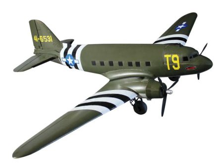 Dynam C-47 Skytrain V2 Green RC Warbird Plane 1500mm 59  Wingspan Hot on Sale