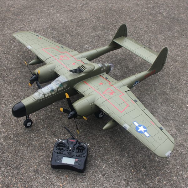 Dynam P-61 Black Widow Green 4S Twin Engine RC Warbird Plane 1500mm w  Flaps Online Sale