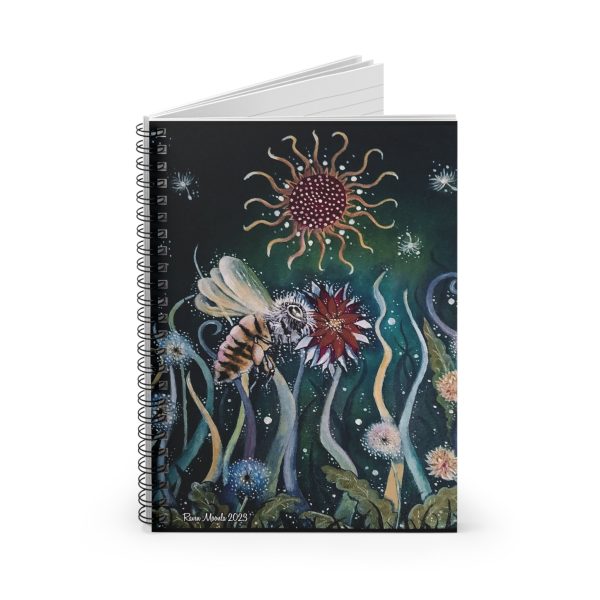 Bee Art by Raven Moonla Spiral Notebook - Ruled Line Online Hot Sale