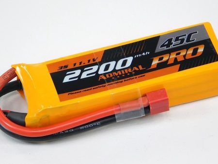 Admiral Pro 2200mAh 3S 11.1V 45C LiPo Battery with T Connector Fashion