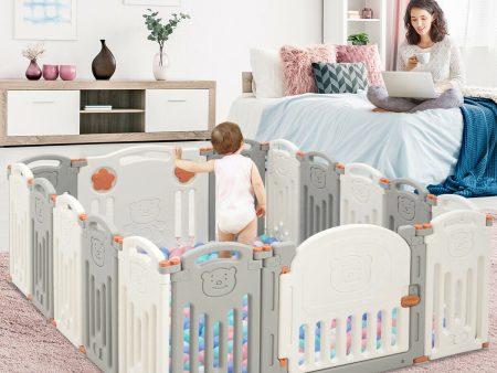 16 Panel Activity Safety Baby Playpen with Lock Door Online