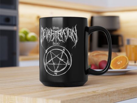 MDR Pentagram Logo Black Mug, 15oz Online Sale