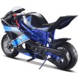 MotoTec Gas Pocket Bike GT 49cc 2-Stroke Blue Online now