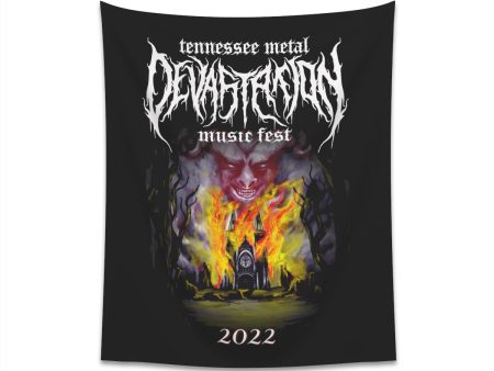 TMDMF Burning Church Printed Wall Tapestry Online Hot Sale