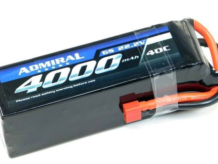 Admiral 4000mAh 6S 22.2V 40C LiPo Battery  with T Connector Supply