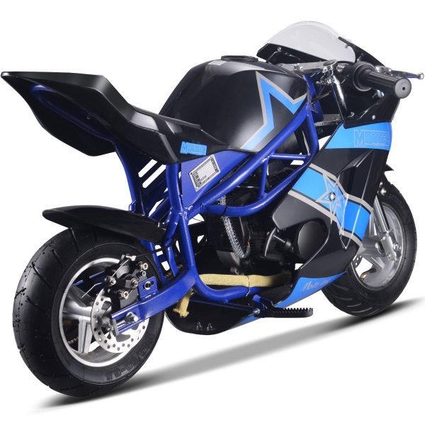 MotoTec Gas Pocket Bike GT 49cc 2-Stroke Blue Online now