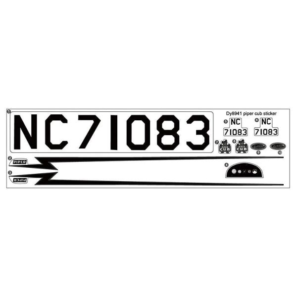 Dynam Piper J3 Cub Decal Discount