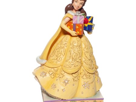 Disney Traditions Christmas Belle Figurine By Jim Shore Sale