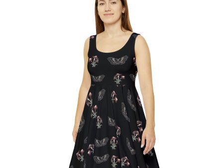 Moth Art by Raven Moonla Sublimation Skater Dress Online Hot Sale